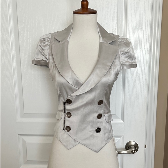NWT Bebe silver jacket pencil skirt suit set - Picture 3 of 12